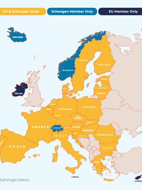 Schengen map