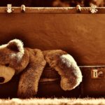 Teddy Bear inside luggage